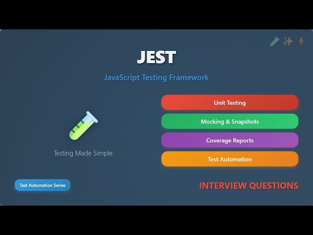 Jest Interview Questions 2025 | JavaScript Testing Framework Complete Guide for Beginners