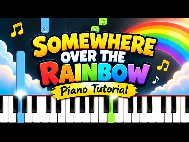 Somewhere Over the Rainbow - EASY Piano Tutorial 🎹🌈