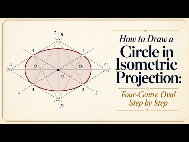 How to Draw a Circle in Isometric Projection: Four-Centre Oval Step by Step