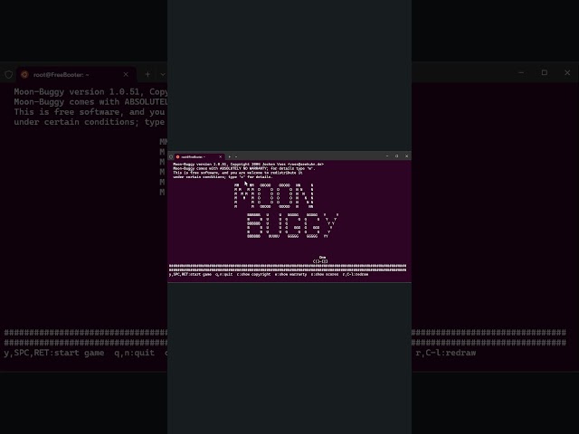 Play Moon Buggy Game on Linux Terminal