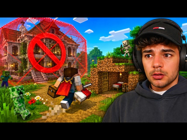 Minecraft Hardcore BUT I Can't Stay in the Same Base Twice