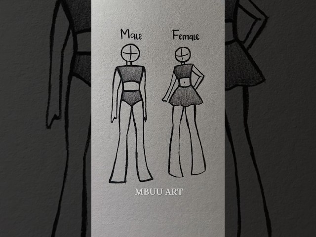Drawing easy body tutorial✏️ (male and female) #drawing #tutorial #howtodraw #sketch #art #shorts