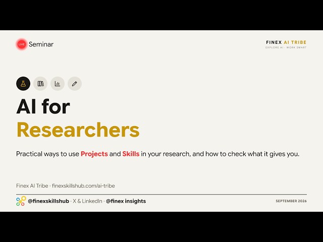 Using AI for Research - A Live Webinar on Mastering Projects and Skills for Research