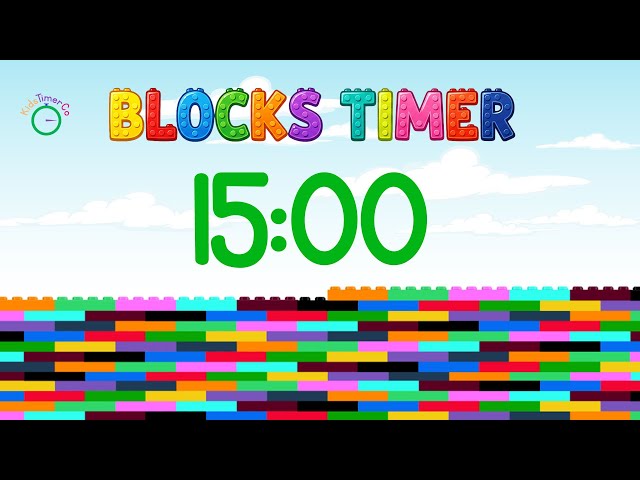 15 Minute Timer for Kids Classroom | Blocks Visual Timer 🧱