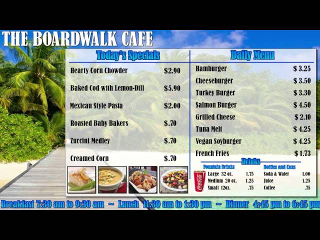 Cafe Menu 1