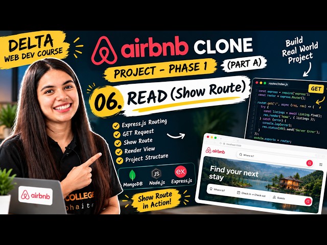 READ Show Route | Web development course | Backend | Database | Airbnb Clone | apna college js