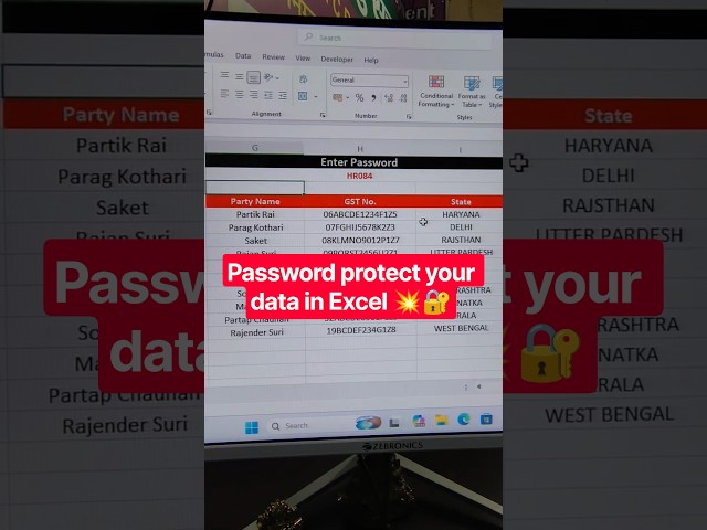 ✅Password protect your data in Excel💥#excel #exceltricks #exceltips #exceltutorial #shorts