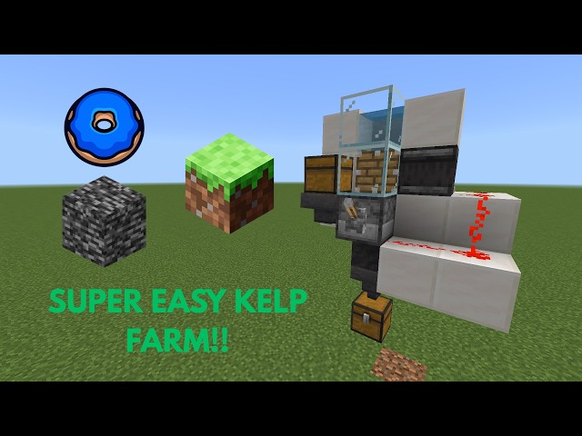 EASY and SMALL kelp farm for BEDROCK, JAVA, and DONUT SMP!!!!!