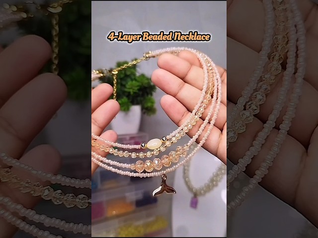 DIY 4-Layer Beaded Necklace ✨ Looks Expensive but So Easy!