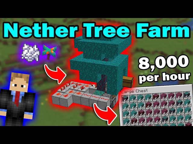 EASY Nether Wood Farm (Warped Stems and Crimson Stems) - Minecraft Java
