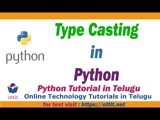 Type Casting in Python | Python Tutorial for Beginners in telugu  step by step Part 4