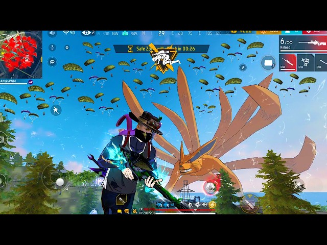 NARUTO CHAPTER 3💪99% Headshot🎯34 Kill⚡| Duo Vs Squad 🪂[ Full Gameplay ] intel i7💻Freefire