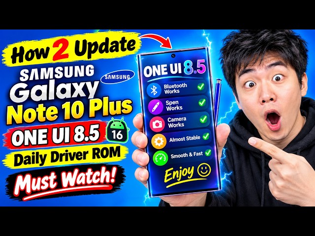 Install ONE UI 8.5 A16 ON Galaxy Note 10 Plus💕#oneui8.5 #viral #speed #note10plus