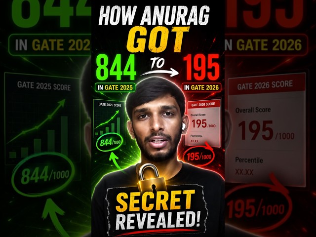 How Anurag Improved from 844 to 195 in GATE 🚀 #GATE2026 #Shorts