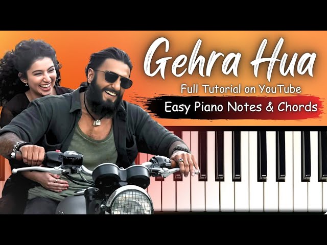 Gehra Hua | Dhurandhar | Easy Piano Tutorial With Notes and Chords
