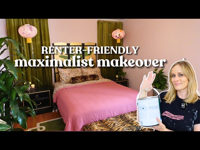 Romantic Renter-Friendly Bedroom Makeover | DIY Maximalist Makeover