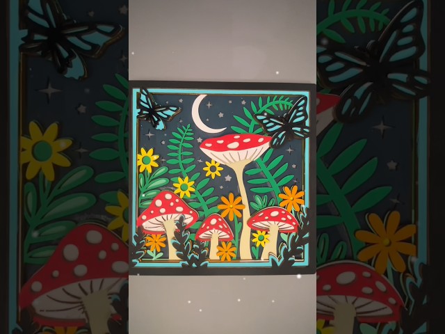 Schicht für Schicht: Mein verzauberter Pilzwald bei Nacht 🌙 #basteln #satisfying #shorts