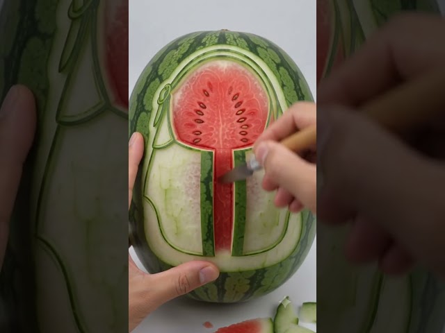 CARVING GUCCI BAG ON WATERMELON | CREATE AN AI AD WITH ME #AIADS  #advertising #shorts #shortsfeed
