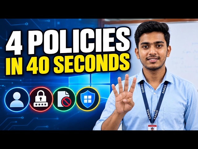 4 Windows Security Policies in 40 Seconds — Account, Password, Software Restriction, AppLocker