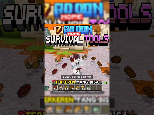 PARAGLIDER! 7 ADDON MCPE 1.21 TERKEREN UNTUK WORLD SURVIVAL KALIAN! #shorts #mcpe #minecraft