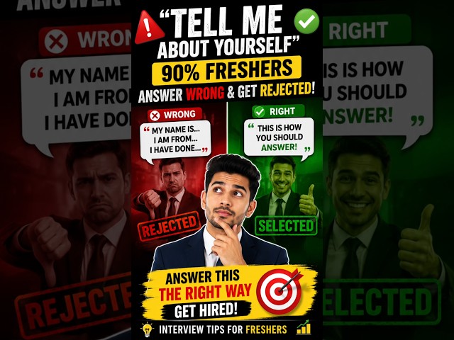Tell Me About Yourself | Perfect Interview Answer for Freshers | Job Selection Tips