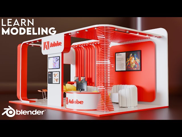 Blender Modeling Tutorial for Beginners - Exhibition Stall Design