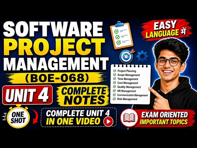 Software Project Management (BOE-068) Unit 4 | One Shot | Complete Notes in Easy Language |