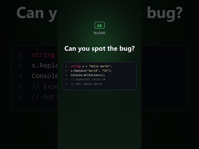 3 C# snippets, 3 hidden bugs. Can you spot them?🐛 #coding #programming #csharp #devlife #learntocode