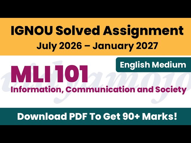 IGNOU MLI 101 Solved Assignment 2026-27 English Medium PDF Download | MLIS