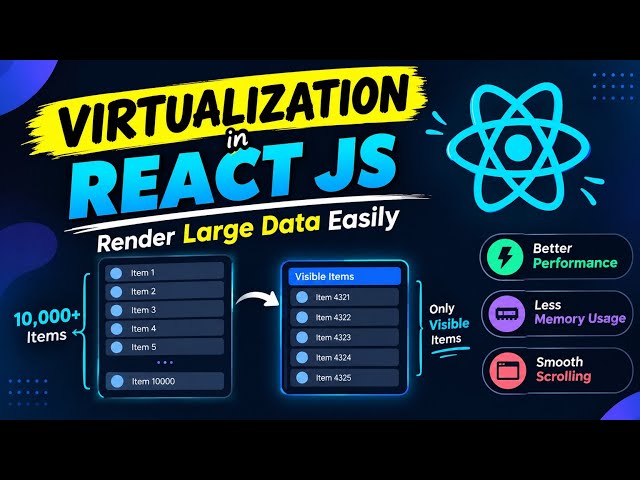 Virtualization in React JS | Rendering Long Lists in React JS | React Machine Coding Round