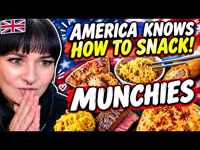 British Girl REACTS to the ULTIMATE American Munchies! | Sam the Cooking Guy's Best Recipes