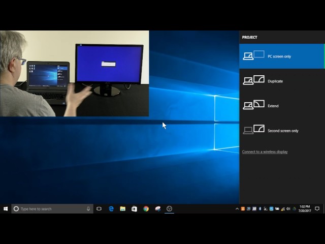 Quickly change display settings with the Windows+P Shortcut