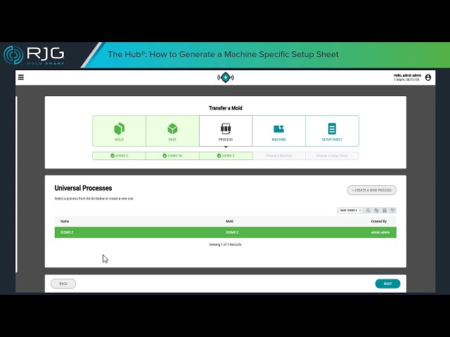 The Hub®: How to Generate a Machine Specific Setup Sheet | RJG Tutorial