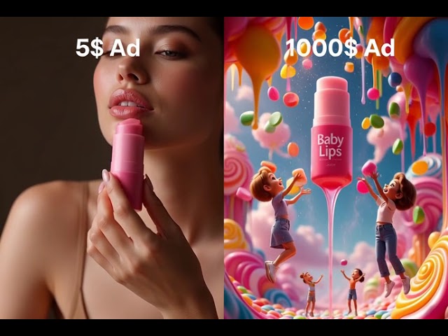 5$ VS 1000$ Commercial #AIADS  #advertising #skincare #shorts @MaybellineNYME @MrBeast