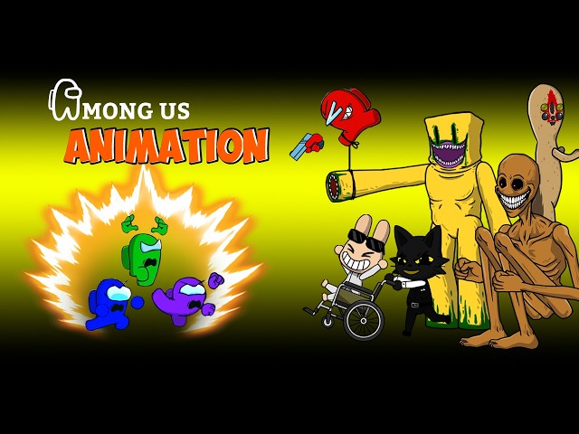 [어몽어스 Among Us] Secret Entities Nonchalant Elevator Collab - AMONG US FUNNY ANIMATION