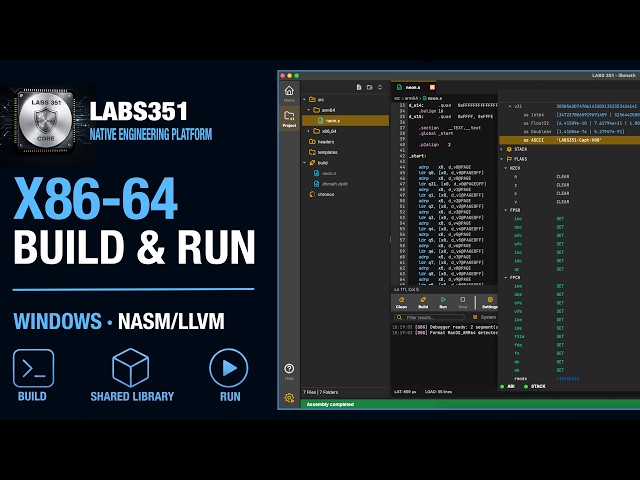 Create and Run an x86-64 Assembly Project on Windows | LABS351