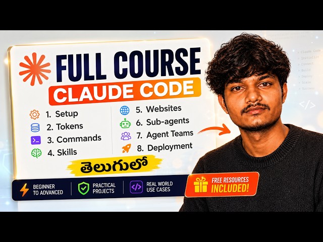 Claude Code Full Course in Telugu | Beginner to Advanced | Setup to Deployment 2026