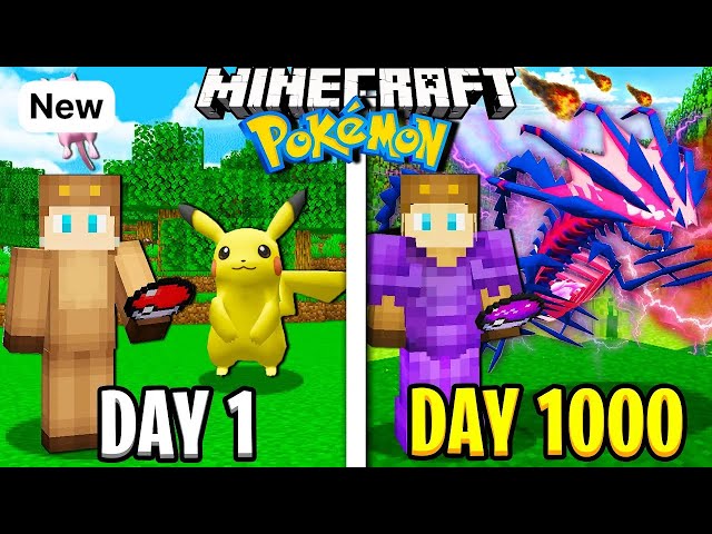 I Survived 1000 Days in Minecraft POKEMON Movie!