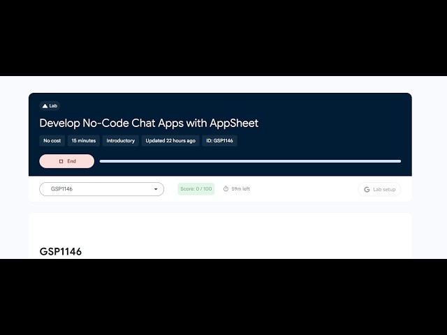 Develop No-Code Chat Apps with AppSheet (GSP1146) | Google Cloud Skills Boost 2026