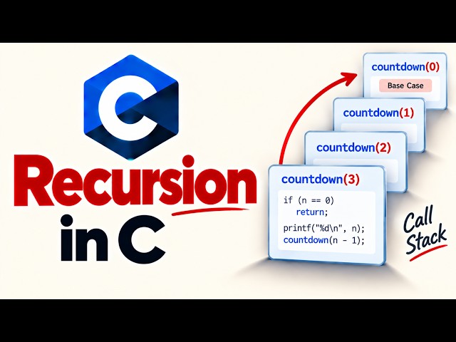 Recursion in C Explained | Recursive Functions, Base Case & Call Stack