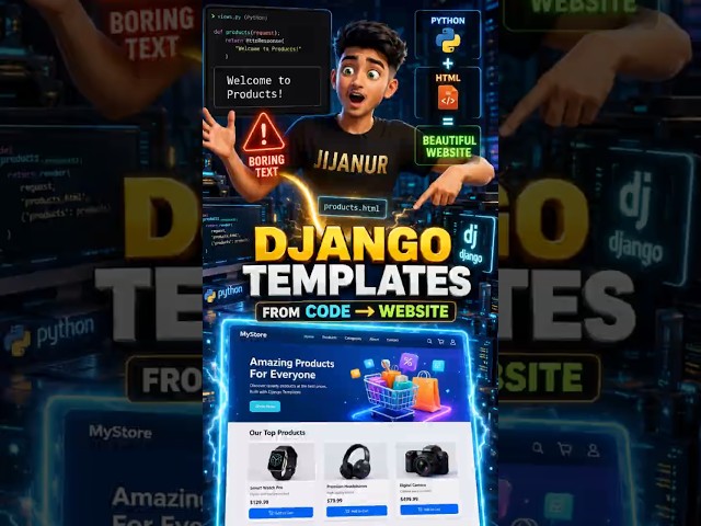 Django Templates Explained in 30 Seconds 🚀 From Python Code to a Real Website! #shorts