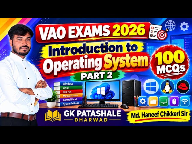 VAO Exams 2026 | Unit 2 – Operating System | 50 MCQs | Part 2