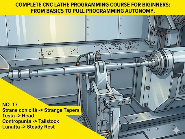 No 17 Complete #cnc  lathe programming tutorial for beginners!Taper, headstock and Steady Rests