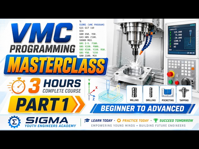 Learn VMC Programming in 3 Hours | Complete CNC Milling Tutorial Part 1