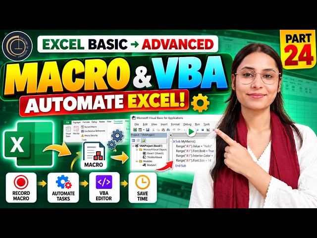 Excel Macros & VBA 🔥 | Automate Repetitive Tasks in Excel | Excel Course Part 24 Culture of Internet
