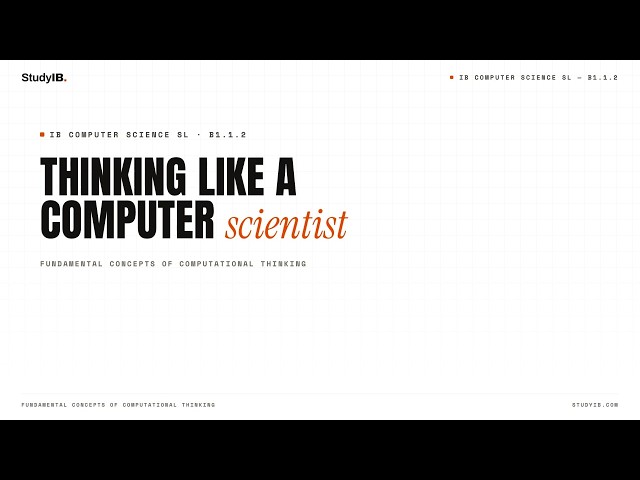 IB Computer Science SL 2027 B1.1.2 — Thinking Like a…