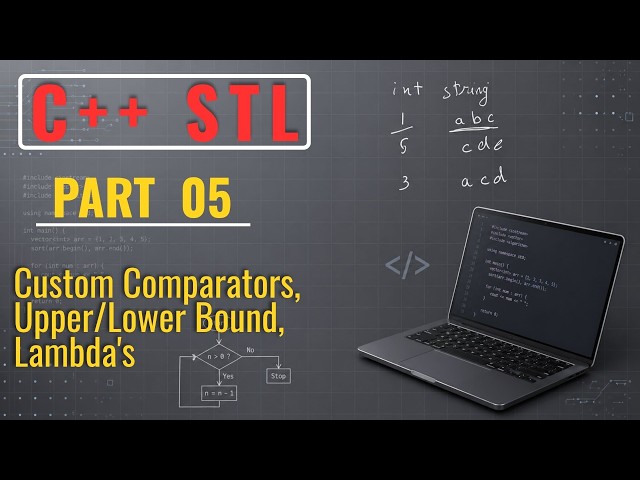 C++ STL (Part 5) | Custom Comparators, Upper/Lower Bound, Lambda's | by @Aftab Naik | @Codehurdle
