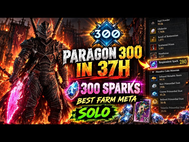 CRAZY EXP & 250+ Sparks Paragon 300 in 37h SSF BEST FARMING META