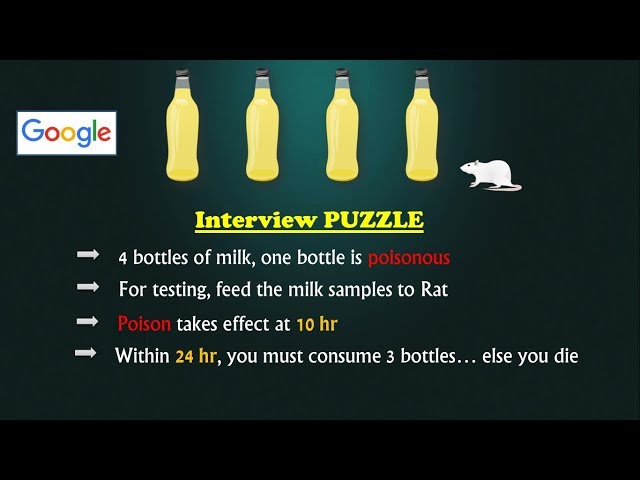 Google Interview Puzzle | Poisonous Milk Bottle | Simple yet Tricky