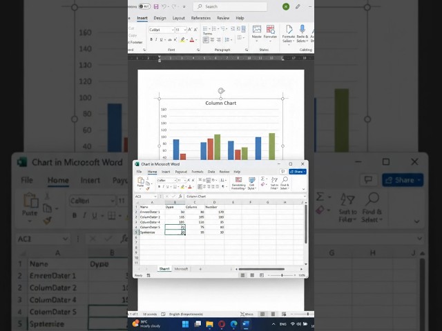 How to Create a Chart in Microsoft Word | Word Chart Tutorial #Shorts